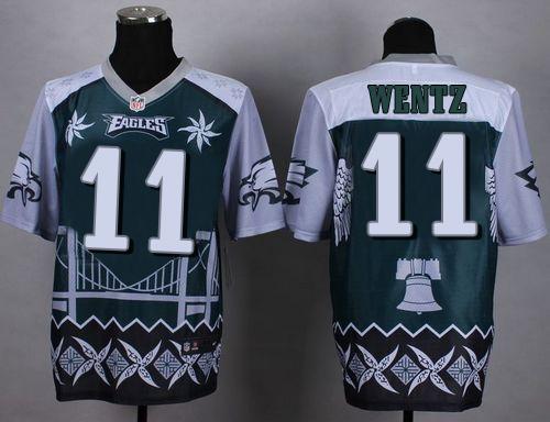 Nike Eagles #11 Carson Wentz Midnight Green Men's Stitched NFL Elite Noble Fashion Jersey Nike Eagles #11 Carson Wentz Midnight Green Men's Stitched NFL Elite Noble Fashion Jersey