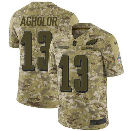 Nike Eagles #13 Nelson Agholor Camo Men's Stitched NFL Limited 2018 Salute To Service Jersey Nike Eagles #13 Nelson Agholor Camo Men's Stitched NFL Limited 2018 Salute To Service Jersey