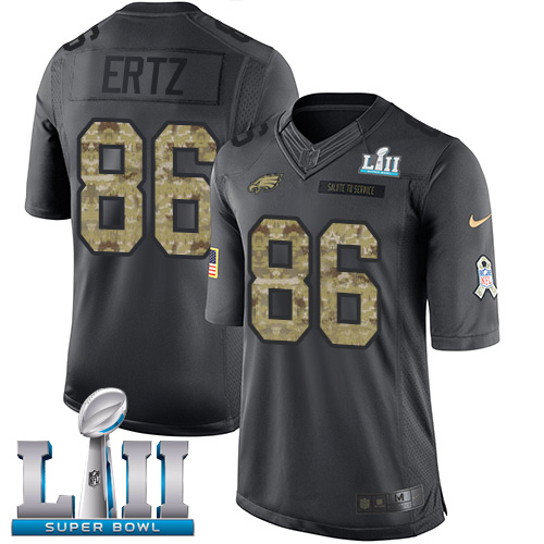Nike Eagles #86 Zach Ertz Black Super Bowl LII Men's Stitched NFL Limited 2016 Salute To Service Jersey Nike Eagles #86 Zach Ertz Black Super Bowl LII Men's Stitched NFL Limited 2016 Salute To Service Jersey