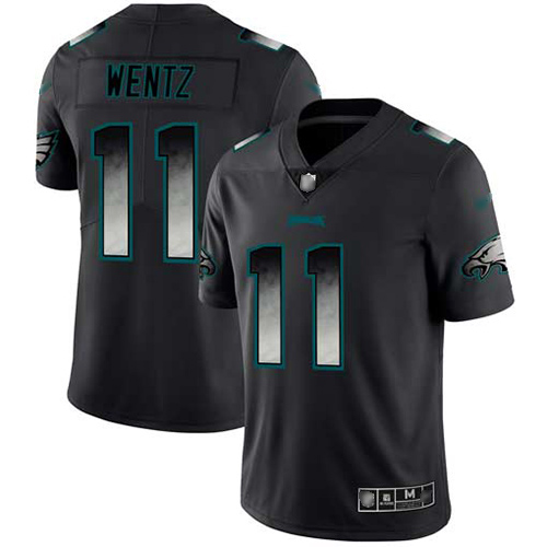 Nike Eagles #11 Carson Wentz Black Men's Stitched NFL Vapor Untouchable Limited Smoke Fashion Jersey Nike Eagles #11 Carson Wentz Black Men's Stitched NFL Vapor Untouchable Limited Smoke Fashion Jersey