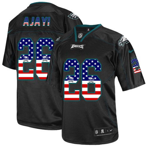 Nike Eagles #26 Jay Ajayi Black Men's Stitched NFL Elite USA Flag Fashion Jersey Nike Eagles #26 Jay Ajayi Black Men's Stitched NFL Elite USA Flag Fashion Jersey