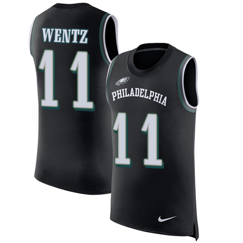Nike Eagles #11 Carson Wentz Black Alternate Men's Stitched NFL Limited Rush Tank Top Jersey Nike Eagles #11 Carson Wentz Black Alternate Men's Stitched NFL Limited Rush Tank Top Jersey