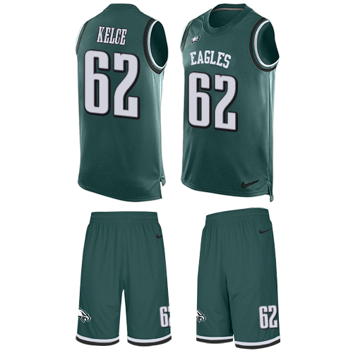 Nike Eagles #62 Jason Kelce Midnight Green Team Color Men's Stitched NFL Limited Tank Top Suit Jersey Nike Eagles #62 Jason Kelce Midnight Green Team Color Men's Stitched NFL Limited Tank Top Suit Jersey
