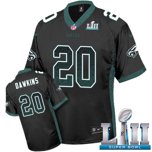 Nike Eagles #20 Brian Dawkins Black Alternate Super Bowl LII Men's Stitched NFL Elite Drift Fashion Jersey Nike Eagles #20 Brian Dawkins Black Alternate Super Bowl LII Men's Stitched NFL Elite Drift Fashion Jersey