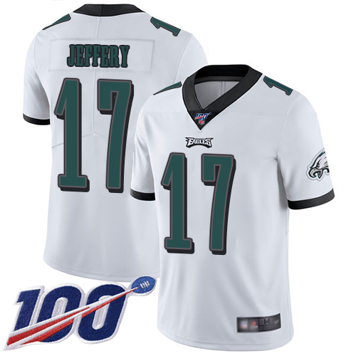 Nike Eagles #17 Alshon Jeffery White Men's Stitched NFL 100th Season Vapor Limited Jersey Nike Eagles #17 Alshon Jeffery White Men's Stitched NFL 100th Season Vapor Limited Jersey