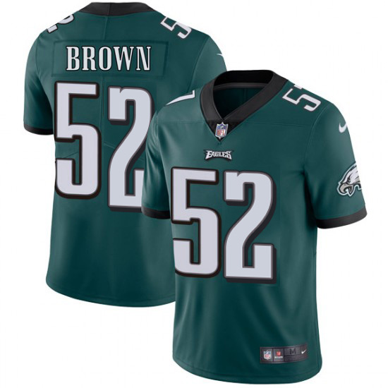 Nike Eagles #52 Asantay Brown Midnight Green Team Color Men's Stitched NFL Vapor Untouchable Limited Jersey Nike Eagles #52 Asantay Brown Midnight Green Team Color Men's Stitched NFL Vapor Untouchable Limited Jersey