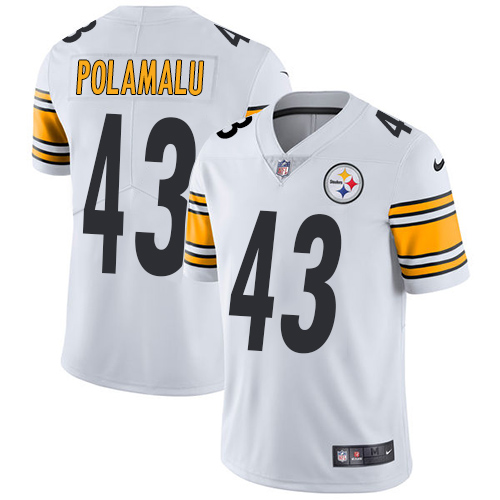Nike Steelers #43 Troy Polamalu White Men's Stitched NFL Vapor Untouchable Limited Jersey Nike Steelers #43 Troy Polamalu White Men's Stitched NFL Vapor Untouchable Limited Jersey