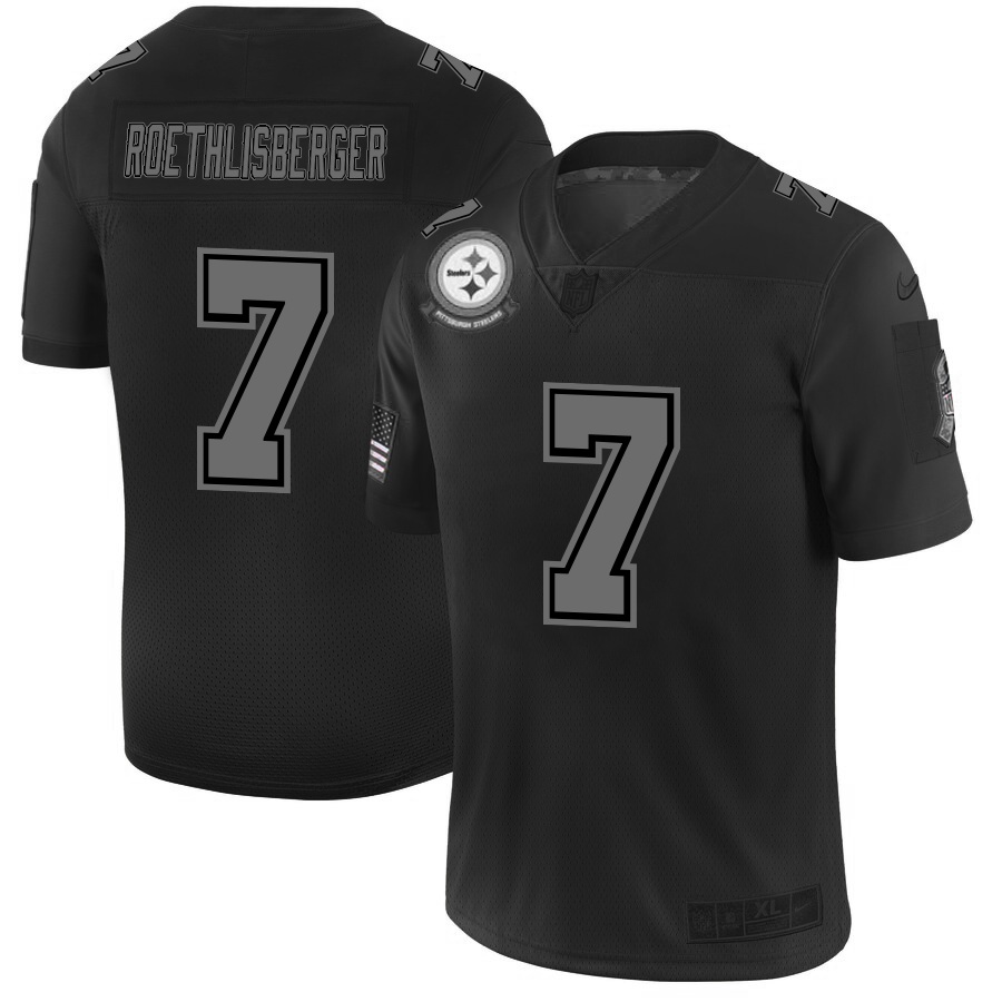 Pittsburgh Steelers #7 Ben Roethlisberger Men's Nike Black 2019 Salute to Service Limited Stitched NFL Jersey Pittsburgh Steelers #7 Ben Roethlisberger Men's Nike Black 2019 Salute to Service Limited Stitched NFL Jersey