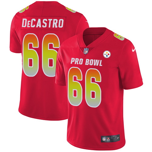 Nike Steelers #66 David DeCastro Red Men's Stitched NFL Limited AFC 2019 Pro Bowl Jersey Nike Steelers #66 David DeCastro Red Men's Stitched NFL Limited AFC 2019 Pro Bowl Jersey