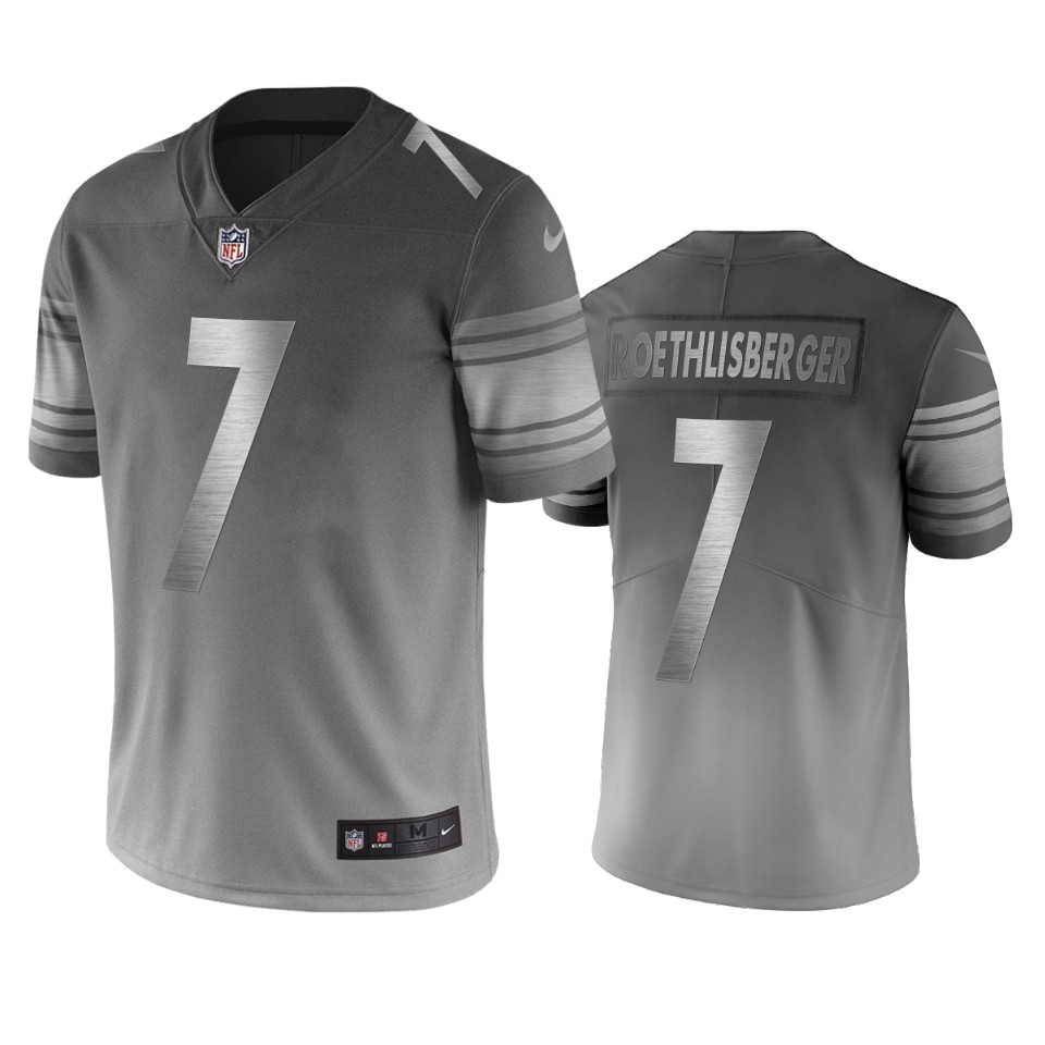 Pittsburgh Steelers #7 Ben Roethlisberger Silver Gray Vapor Limited City Edition NFL Jersey Pittsburgh Steelers #7 Ben Roethlisberger Silver Gray Vapor Limited City Edition NFL Jersey