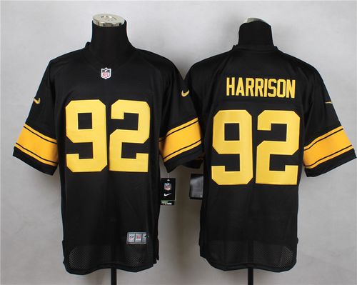 Nike Steelers #92 James Harrison Black(Gold No.) Men's Stitched NFL Elite Jersey Nike Steelers #92 James Harrison Black(Gold No.) Men's Stitched NFL Elite Jersey