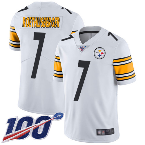 Nike Steelers #7 Ben Roethlisberger White Men's Stitched NFL 100th Season Vapor Limited Jersey Nike Steelers #7 Ben Roethlisberger White Men's Stitched NFL 100th Season Vapor Limited Jersey