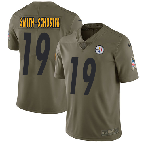 Nike Steelers #19 JuJu Smith-Schuster Olive Men's Stitched NFL Limited 2017 Salute to Service Jersey Nike Steelers #19 JuJu Smith-Schuster Olive Men's Stitched NFL Limited 2017 Salute to Service Jersey