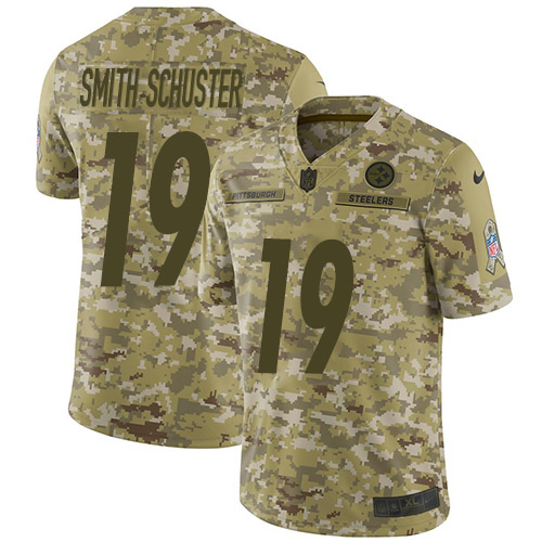 Nike Steelers #19 JuJu Smith-Schuster Camo Men's Stitched NFL Limited 2018 Salute To Service Jersey Nike Steelers #19 JuJu Smith-Schuster Camo Men's Stitched NFL Limited 2018 Salute To Service Jersey