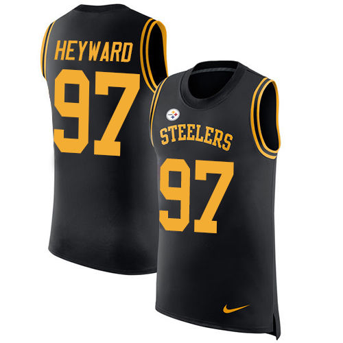 Nike Steelers #97 Cameron Heyward Black Team Color Men's Stitched NFL Limited Rush Tank Top Jersey Nike Steelers #97 Cameron Heyward Black Team Color Men's Stitched NFL Limited Rush Tank Top Jersey