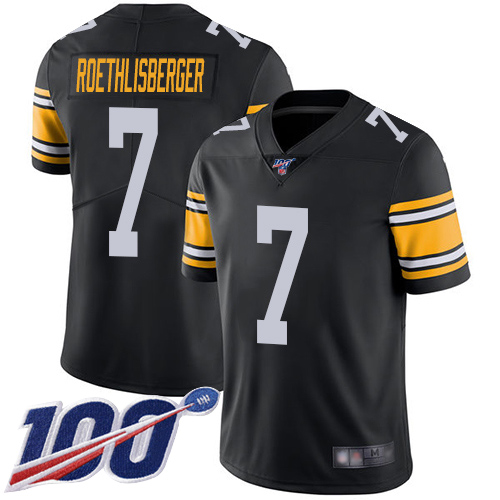 Nike Steelers #7 Ben Roethlisberger Black Alternate Men's Stitched NFL 100th Season Vapor Limited Jersey Nike Steelers #7 Ben Roethlisberger Black Alternate Men's Stitched NFL 100th Season Vapor Limited Jersey