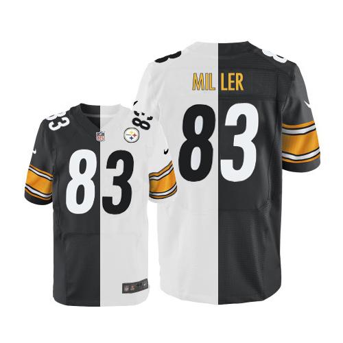 Nike Steelers #83 Heath Miller White/Black Men's Stitched NFL Elite Split Jersey Nike Steelers #83 Heath Miller White/Black Men's Stitched NFL Elite Split Jersey