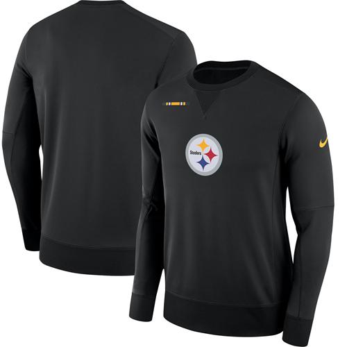 Men's Pittsburgh Steelers Nike Black Sideline Team Logo Performance Sweatshirt Men's Pittsburgh Steelers Nike Black Sideline Team Logo Performance Sweatshirt