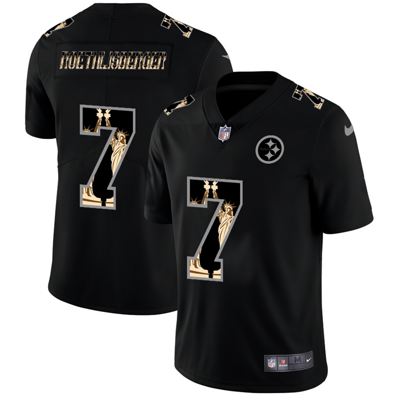 Pittsburgh Steelers #7 Ben Roethlisberger Carbon Black Vapor Statue Of Liberty Limited NFL Jersey Pittsburgh Steelers #7 Ben Roethlisberger Carbon Black Vapor Statue Of Liberty Limited NFL Jersey