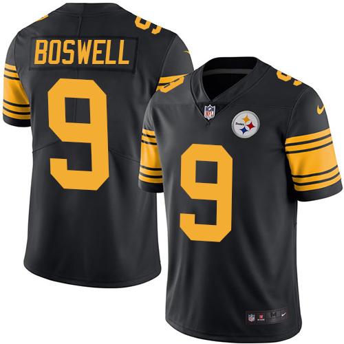 Nike Steelers #9 Chris Boswell Black Men's Stitched NFL Limited Rush Jersey Nike Steelers #9 Chris Boswell Black Men's Stitched NFL Limited Rush Jersey