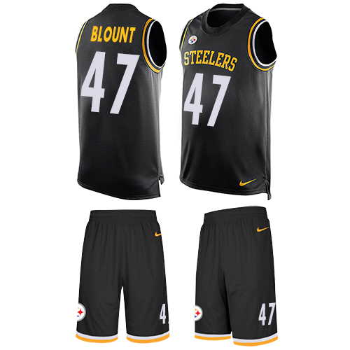 Nike Steelers #47 Mel Blount Black Team Color Men's Stitched NFL Limited Tank Top Suit Jersey Nike Steelers #47 Mel Blount Black Team Color Men's Stitched NFL Limited Tank Top Suit Jersey