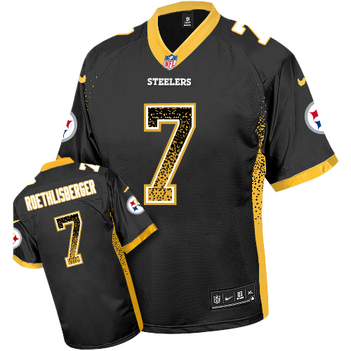 Nike Steelers #7 Ben Roethlisberger Black Team Color Men's Stitched NFL Elite Drift Fashion Jersey Nike Steelers #7 Ben Roethlisberger Black Team Color Men's Stitched NFL Elite Drift Fashion Jersey