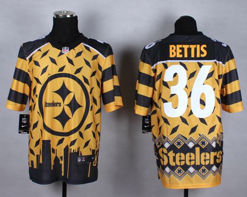 Nike Steelers #36 Jerome Bettis Gold Men's Stitched NFL Elite Noble Fashion Jersey Nike Steelers #36 Jerome Bettis Gold Men's Stitched NFL Elite Noble Fashion Jersey