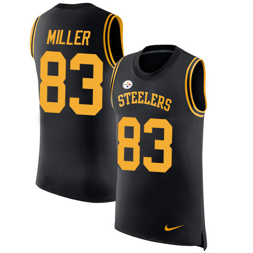Nike Steelers #83 Heath Miller Black Team Color Men's Stitched NFL Limited Rush Tank Top Jersey Nike Steelers #83 Heath Miller Black Team Color Men's Stitched NFL Limited Rush Tank Top Jersey