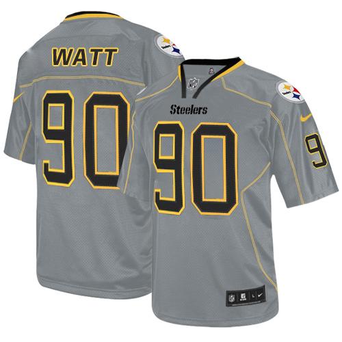 Nike Steelers #90 T. J. Watt Lights Out Grey Men's Stitched NFL Elite Jersey Nike Steelers #90 T. J. Watt Lights Out Grey Men's Stitched NFL Elite Jersey