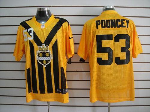 Nike Steelers #53 Maurkice Pouncey Gold 1933s Throwback Men's Embroidered NFL Elite Jersey Nike Steelers #53 Maurkice Pouncey Gold 1933s Throwback Men's Embroidered NFL Elite Jersey