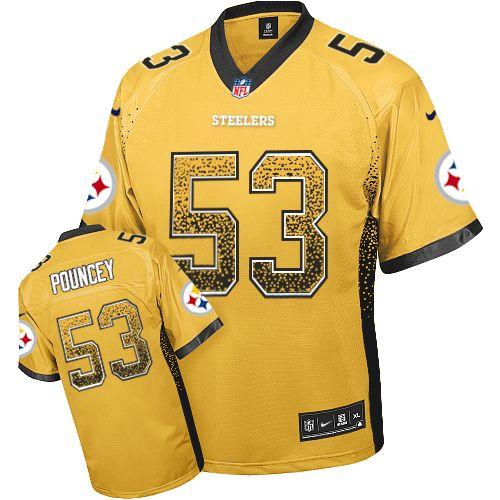Nike Steelers #53 Maurkice Pouncey Gold Men's Stitched NFL Elite Drift Fashion Jersey Nike Steelers #53 Maurkice Pouncey Gold Men's Stitched NFL Elite Drift Fashion Jersey