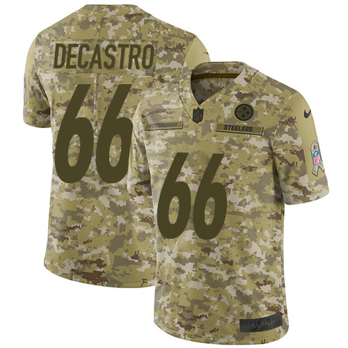 Nike Steelers #66 David DeCastro Camo Men's Stitched NFL Limited 2018 Salute To Service Jersey Nike Steelers #66 David DeCastro Camo Men's Stitched NFL Limited 2018 Salute To Service Jersey