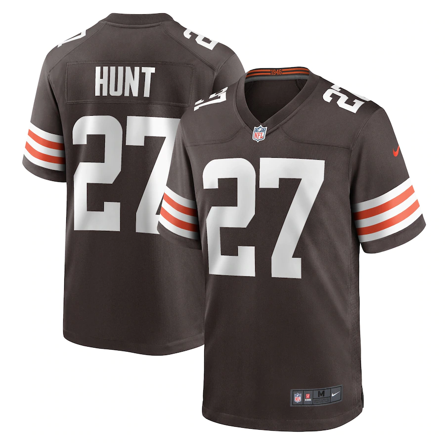 Men's Cleveland Browns #27 Kareem Hunt  Brown Vapor Untouchable Limited Stitched Jersey