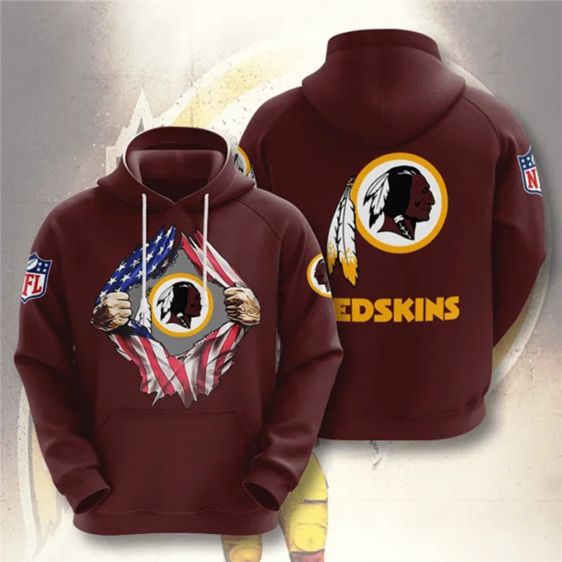 Men's Washington Football Team Red NFL 3D Trending T-Shirt Hoodie