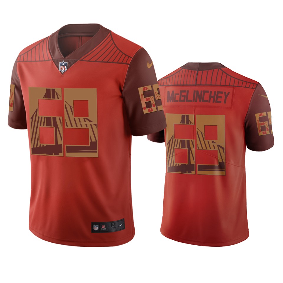 San Francisco 49ers #69 Mike Mcglinchey Orange Vapor Limited City Edition NFL Jersey San Francisco 49ers #69 Mike Mcglinchey Orange Vapor Limited City Edition NFL Jersey