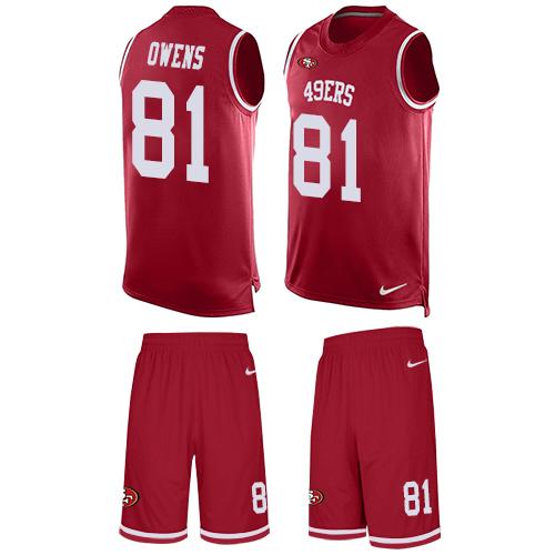 Nike 49ers #81 Terrell Owens Red Team Color Men's Stitched NFL Limited Tank Top Suit Jersey Nike 49ers #81 Terrell Owens Red Team Color Men's Stitched NFL Limited Tank Top Suit Jersey