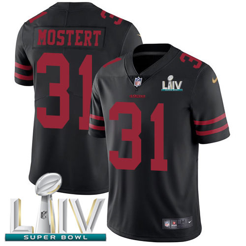 Nike 49ers #31 Raheem Mostert Black Super Bowl LIV 2020 Alternate Men's Stitched NFL Vapor Untouchable Limited Jersey Nike 49ers #31 Raheem Mostert Black Super Bowl LIV 2020 Alternate Men's Stitched NFL Vapor Untouchable Limited Jersey