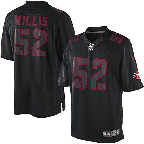 Nike 49ers #52 Patrick Willis Black Men's Stitched NFL Impact Limited Jersey Nike 49ers #52 Patrick Willis Black Men's Stitched NFL Impact Limited Jersey