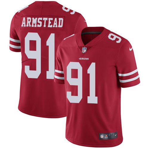 Nike 49ers #91 Arik Armstead Red Team Color Men's Stitched NFL Vapor Untouchable Limited Jersey Nike 49ers #91 Arik Armstead Red Team Color Men's Stitched NFL Vapor Untouchable Limited Jersey
