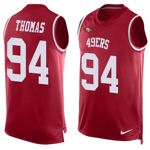 Nike 49ers #94 Solomon Thomas Red Team Color Men's Stitched NFL Limited Tank Top Jersey Nike 49ers #94 Solomon Thomas Red Team Color Men's Stitched NFL Limited Tank Top Jersey