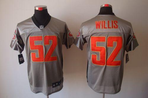 Nike 49ers #52 Patrick Willis Grey Shadow Men's Stitched NFL Elite Jersey Nike 49ers #52 Patrick Willis Grey Shadow Men's Stitched NFL Elite Jersey