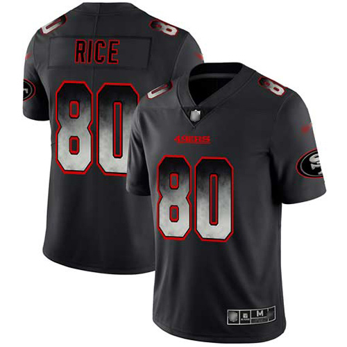 Nike 49ers #80 Jerry Rice Black Men's Stitched NFL Vapor Untouchable Limited Smoke Fashion Jersey Nike 49ers #80 Jerry Rice Black Men's Stitched NFL Vapor Untouchable Limited Smoke Fashion Jersey