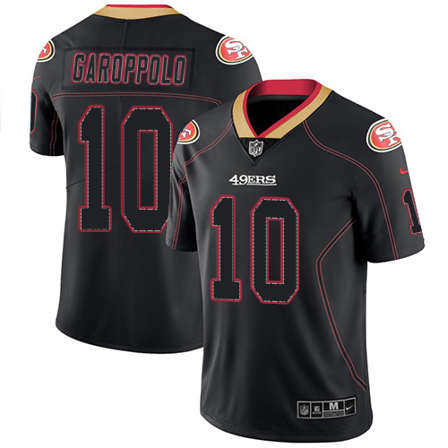 Nike 49ers #10 Jimmy Garoppolo Lights Out Black Men's Stitched NFL Limited Rush Jersey Nike 49ers #10 Jimmy Garoppolo Lights Out Black Men's Stitched NFL Limited Rush Jersey