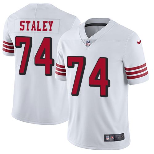 Nike 49ers #74 Joe Staley White Rush Men's Stitched NFL Vapor Untouchable Limited Jersey Nike 49ers #74 Joe Staley White Rush Men's Stitched NFL Vapor Untouchable Limited Jersey