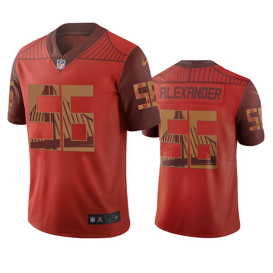 San Francisco 49ers #56 Kwon Alexander Orange Vapor Limited City Edition NFL Jersey San Francisco 49ers #56 Kwon Alexander Orange Vapor Limited City Edition NFL Jersey