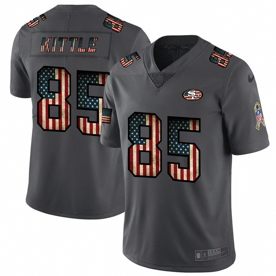 San Francisco 49ers #85 George Kittle Nike 2018 Salute to Service Retro USA Flag Limited NFL Jersey San Francisco 49ers #85 George Kittle Nike 2018 Salute to Service Retro USA Flag Limited NFL Jersey