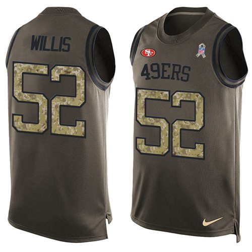 Nike 49ers #52 Patrick Willis Green Men's Stitched NFL Limited Salute To Service Tank Top Jersey Nike 49ers #52 Patrick Willis Green Men's Stitched NFL Limited Salute To Service Tank Top Jersey
