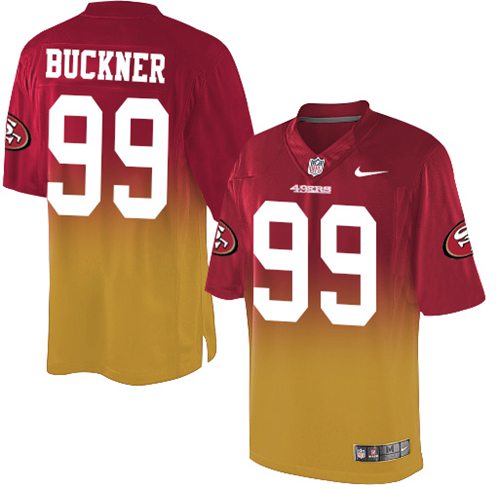 Nike 49ers #99 DeForest Buckner Red/Gold Men's Stitched NFL Elite Fadeaway Fashion Jersey Nike 49ers #99 DeForest Buckner Red/Gold Men's Stitched NFL Elite Fadeaway Fashion Jersey