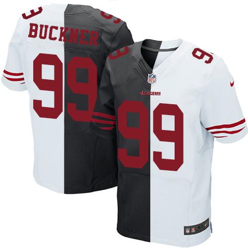 Nike 49ers #99 DeForest Buckner Black/White Men's Stitched NFL Elite Split Jersey Nike 49ers #99 DeForest Buckner Black/White Men's Stitched NFL Elite Split Jersey