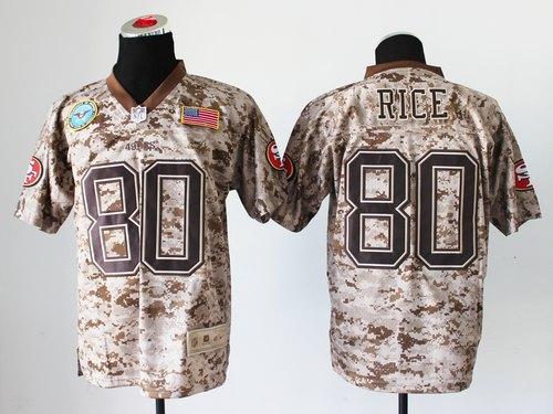 Nike 49ers #80 Jerry Rice Camo Men's Stitched NFL New Elite USMC Jersey Nike 49ers #80 Jerry Rice Camo Men's Stitched NFL New Elite USMC Jersey